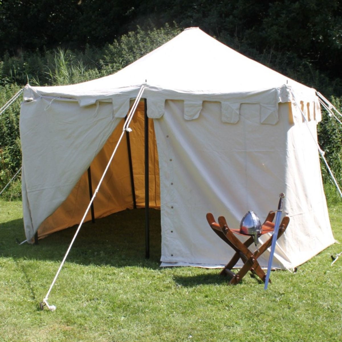 Medieval tent Herold 4 x 4 m, natural, 425 gsm