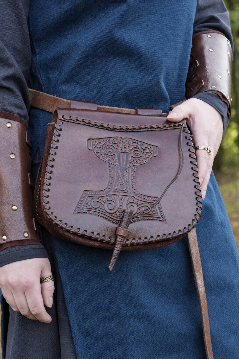 Leather Thor's hammer bag