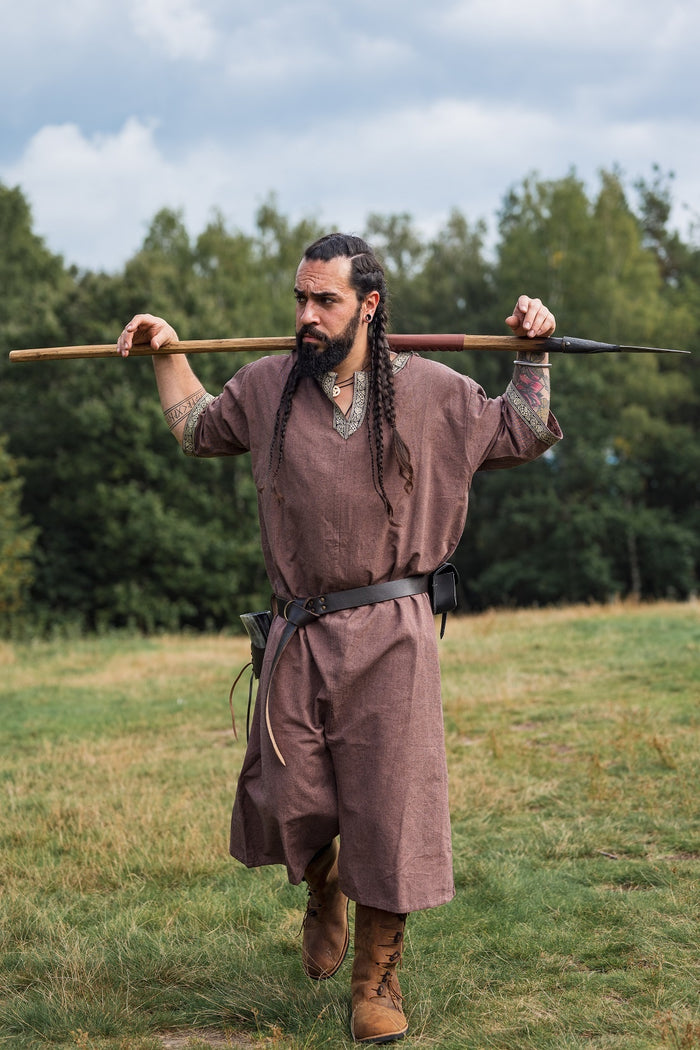 Celtic tunic, short sleeves, light brown