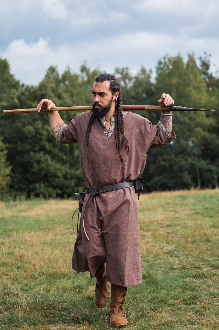 Celtic tunic, short sleeves, light brown