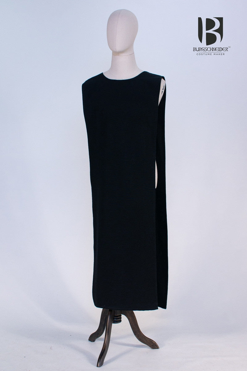 Tabardo / sobrevestido medieval, negro
