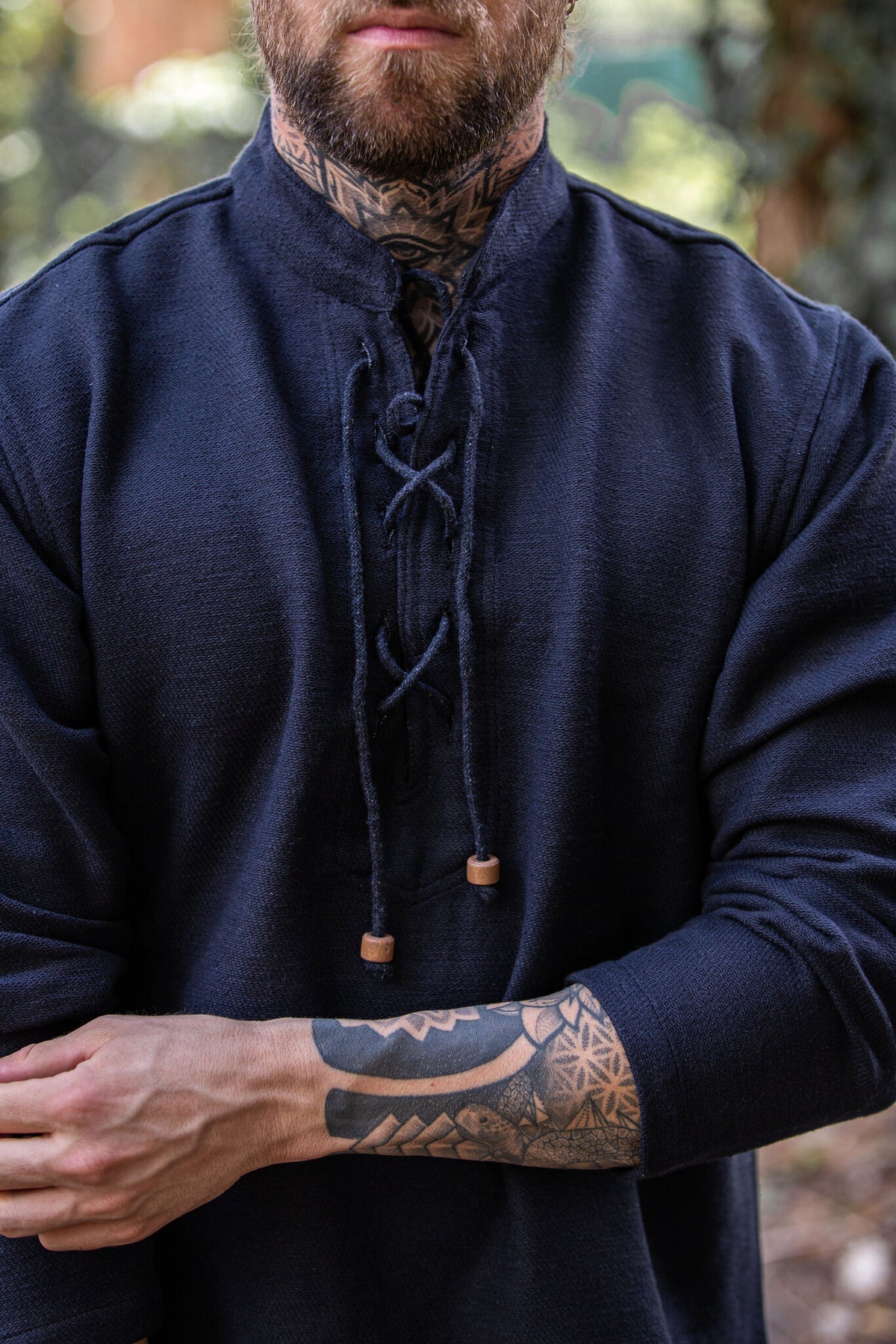 Thick cotton shirt, black