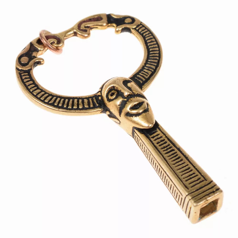 Vikingeamulet med hornet Odin, bronze