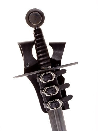 Medieval sword holder for belt, black