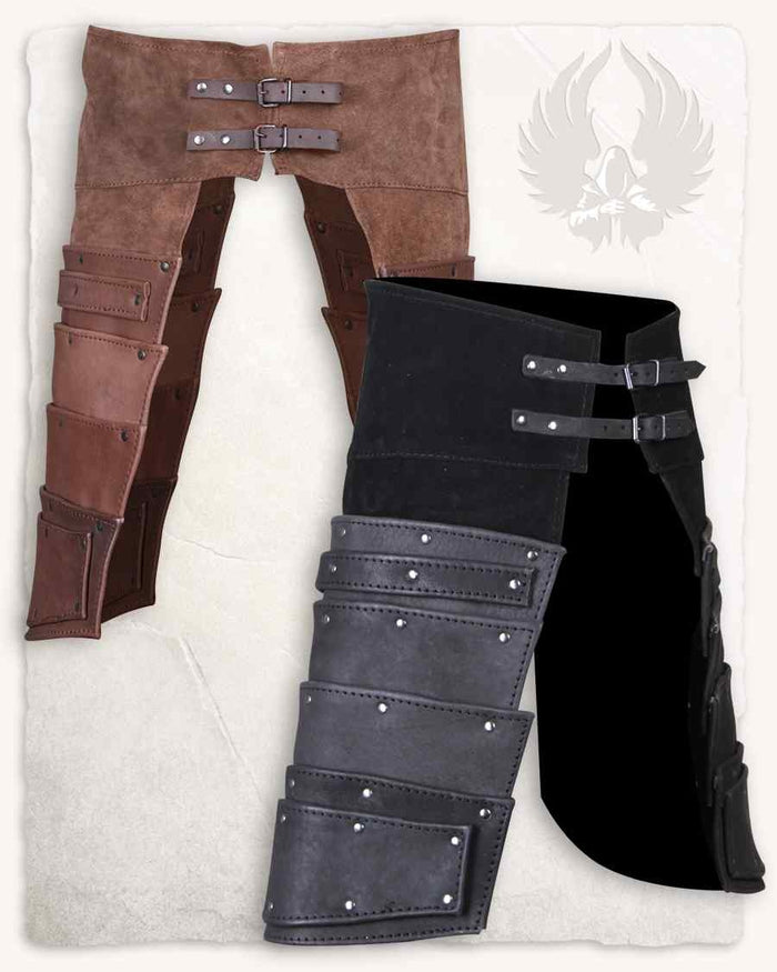 Leather tassets Albrecht, black
