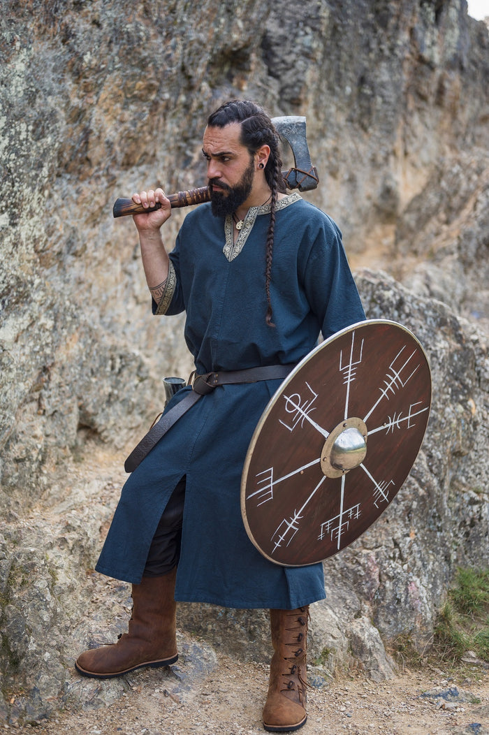 Celtic tunic, short sleeves, dark blue