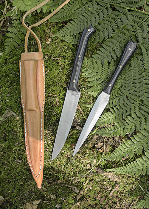 Medieval eating pick and eating knife, stainless steel