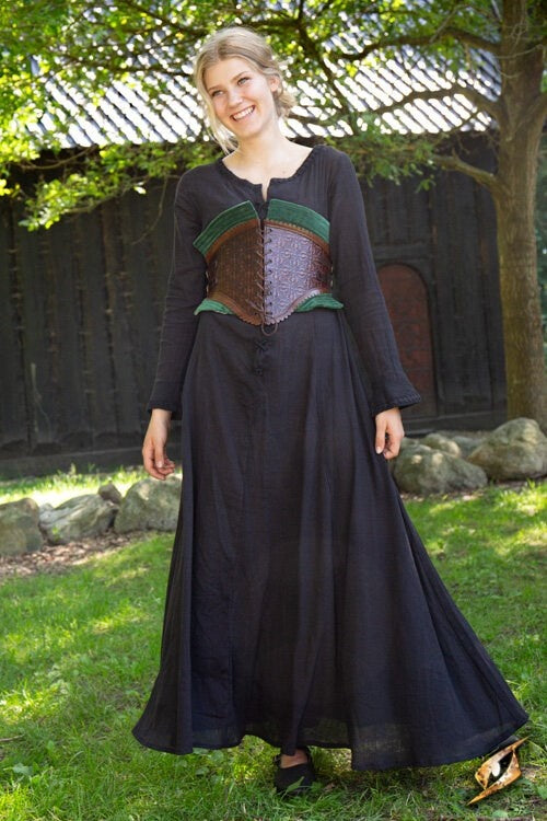 Leather corset margot, green
