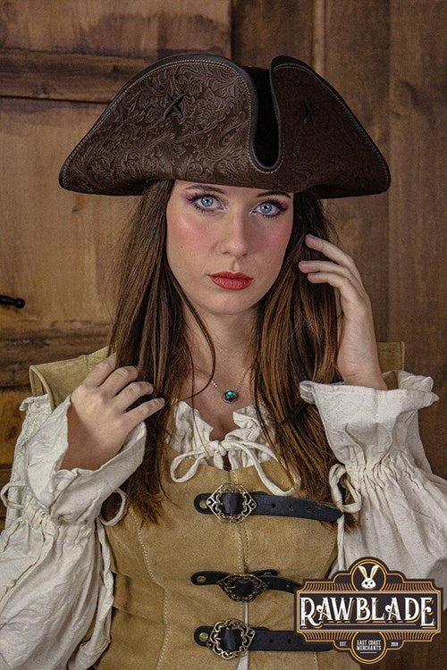 Pirate hat Jack Rackham, deluxe, brown