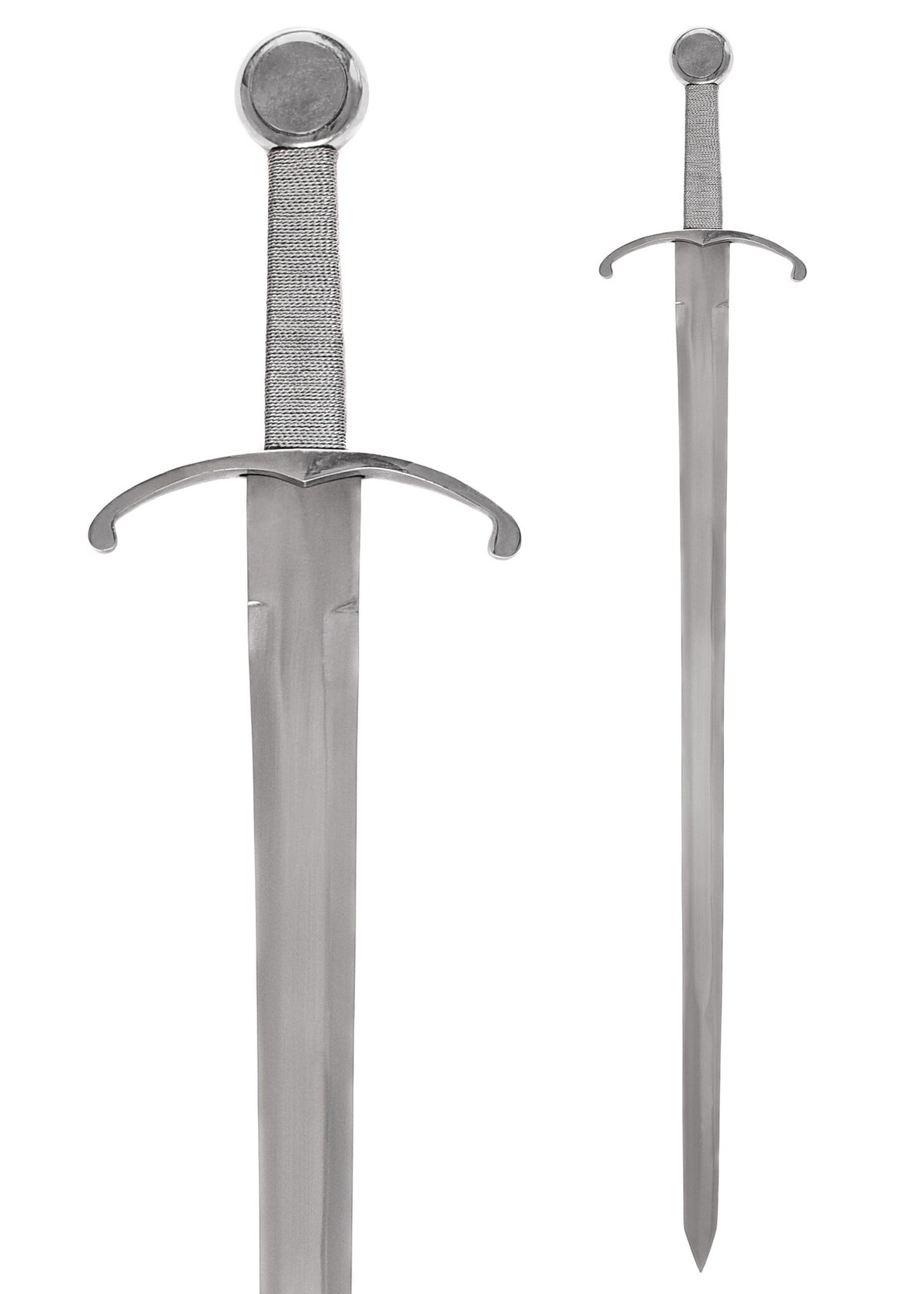 Medieval sword with bent cross-guard, semi-sharp