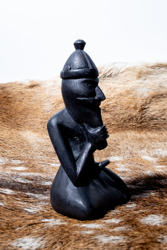 Wood carving Viking god Freyr