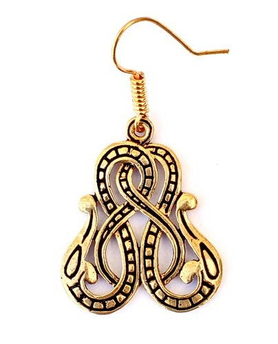 Viking earrings Midgard snake, bronze