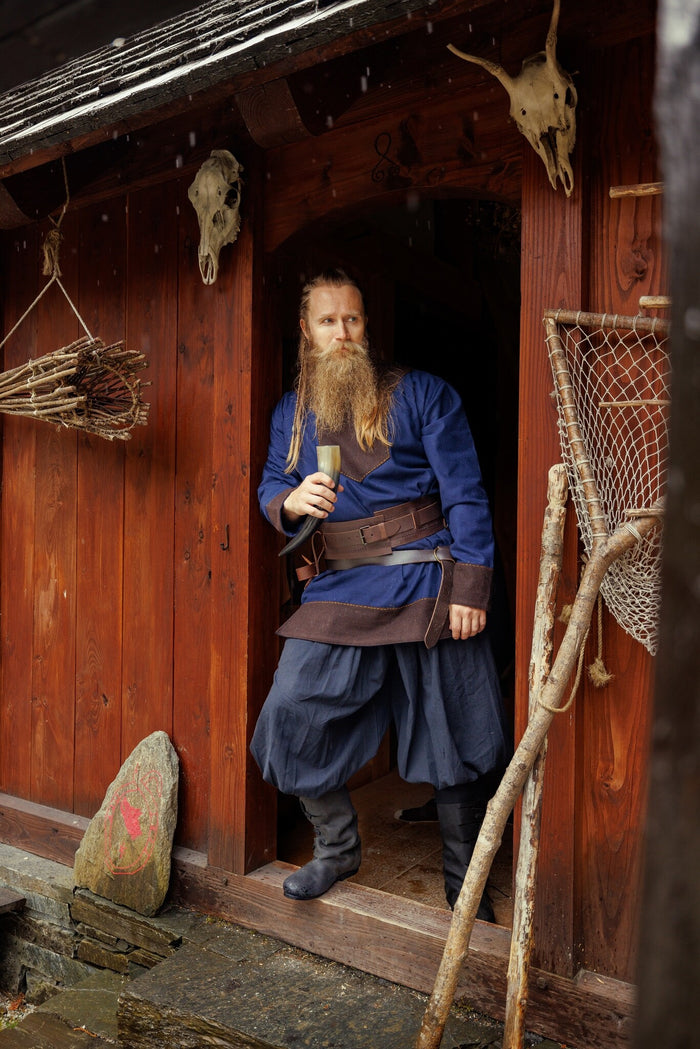 Viking tunic Roland, wool blend, blue