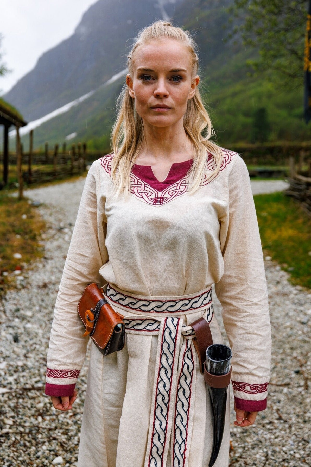 Viking dress Lagertha, natural-red