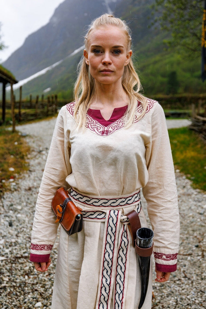 Viking dress Lagertha, natural-red