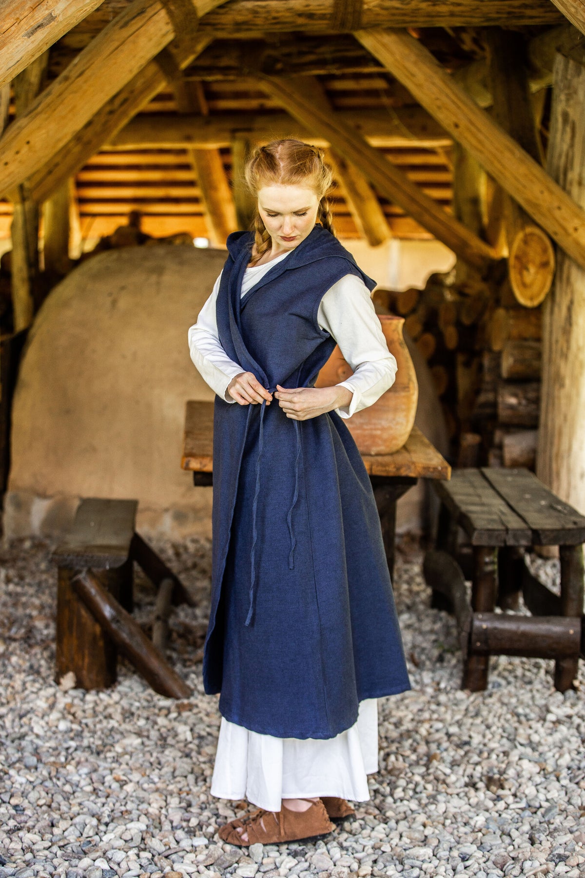 Wrap dress Thyra, blue