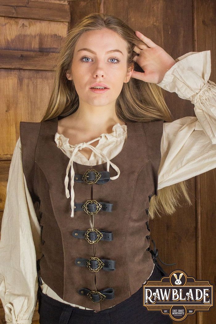 Leather bodice Julienne, brown