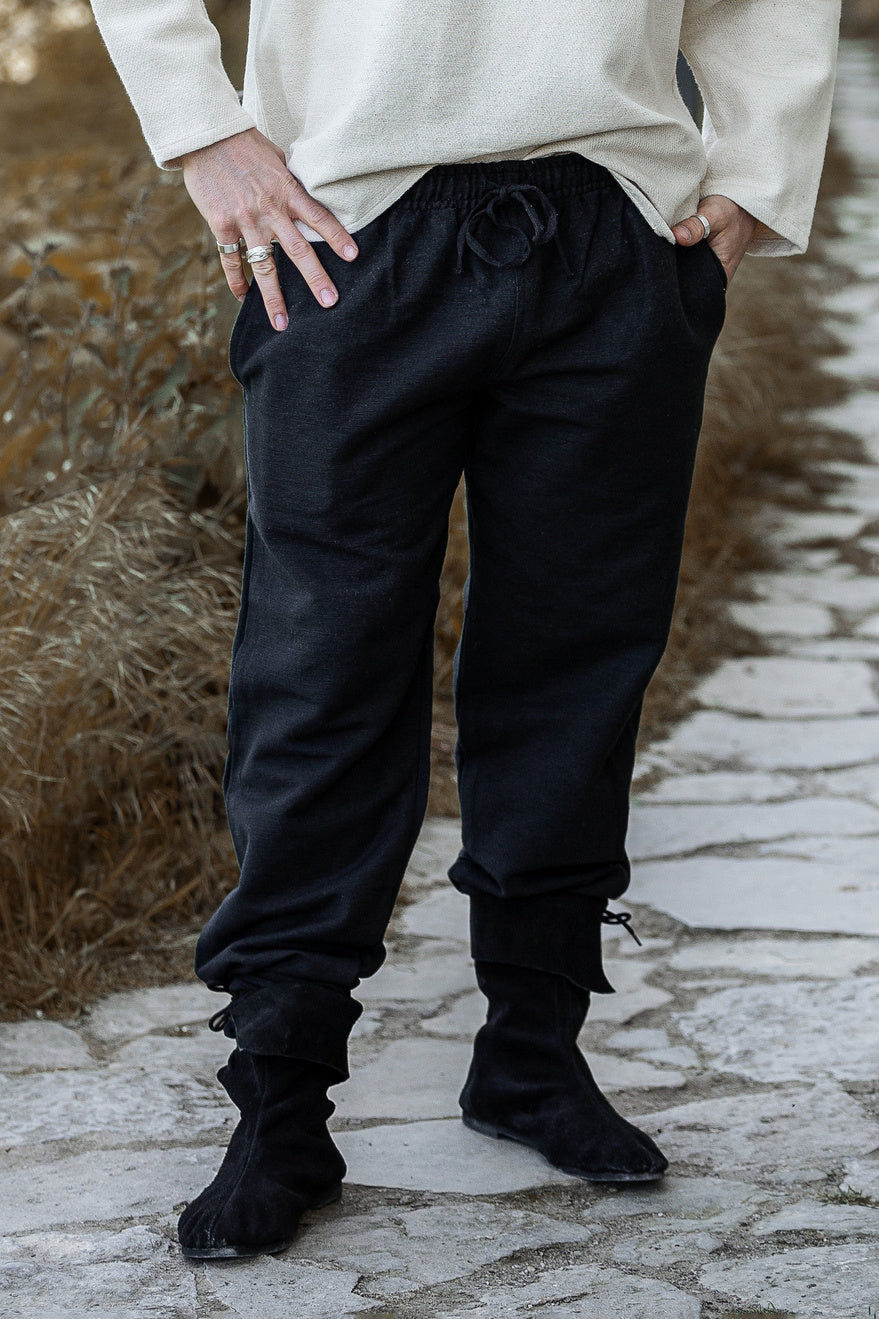 Cotton trousers, black