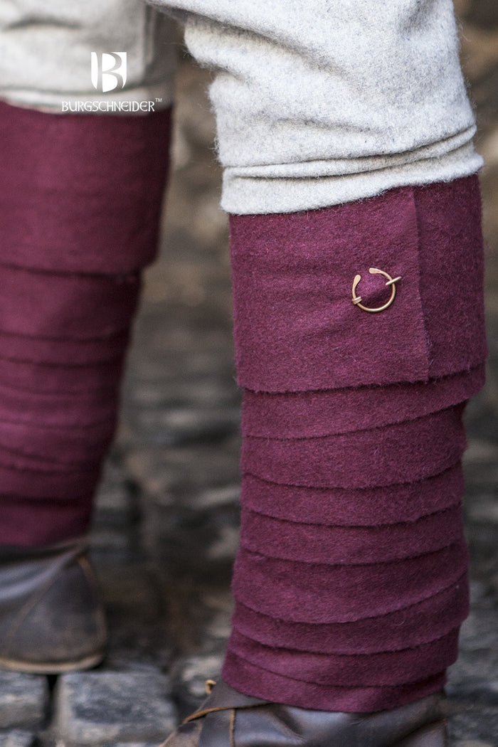 Leg wrappings Aki, red, wool mix