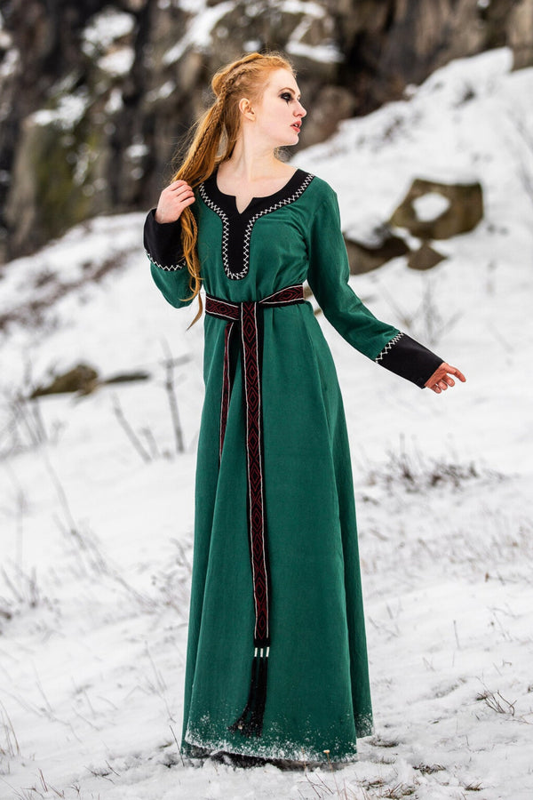 Viking dress Heidrun, green