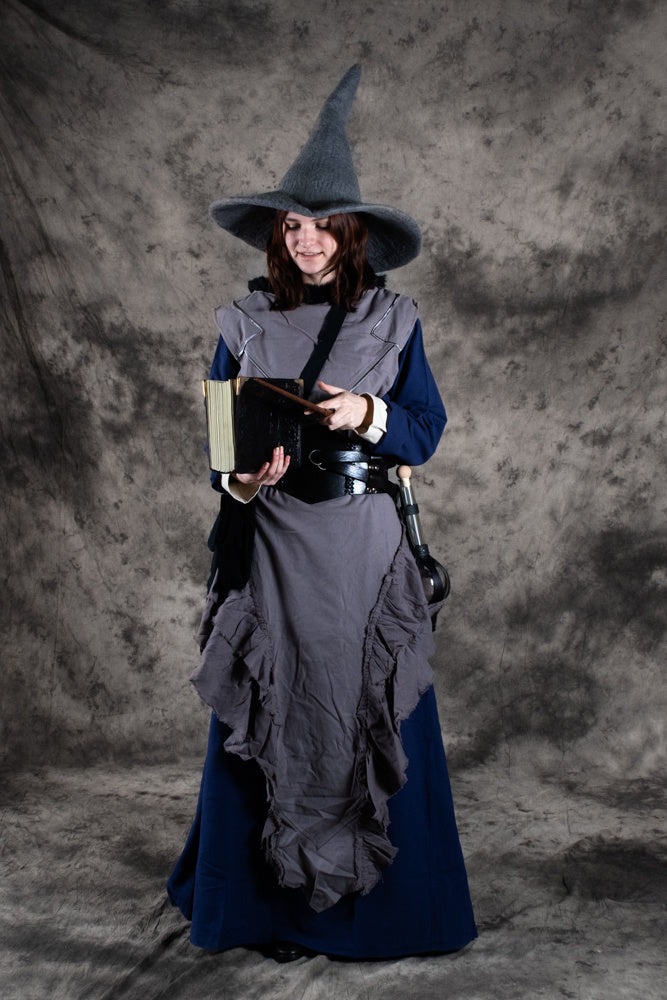 Witches hat, grey, wool felt