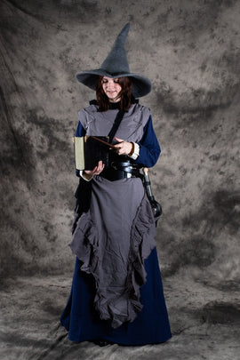Witches hat, grey, wool felt
