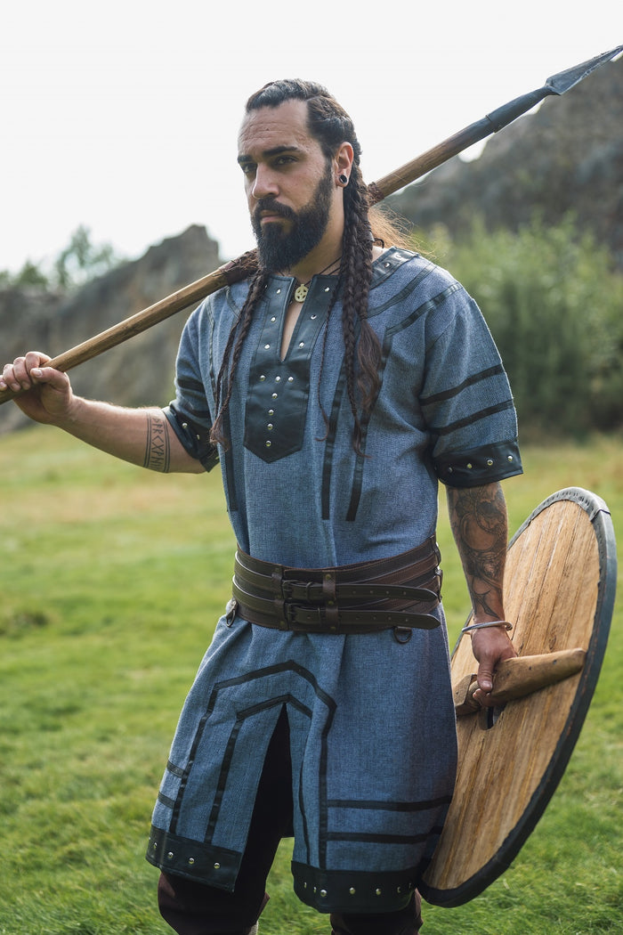 Tunic Viking jarl Rollo, blue-gray
