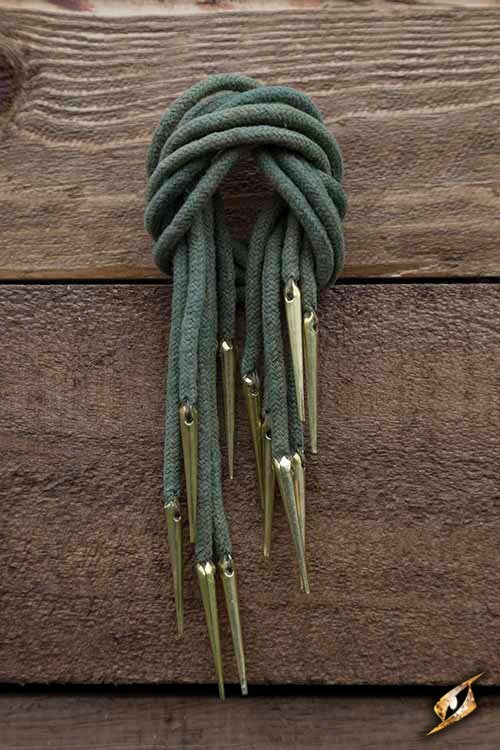 Tie laces with aiglets, set of 6, green