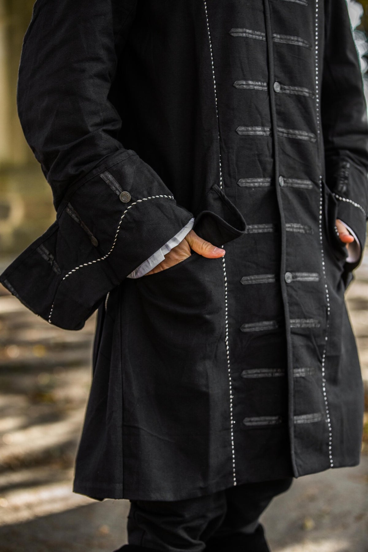 17th century Buccaneer coat, black
