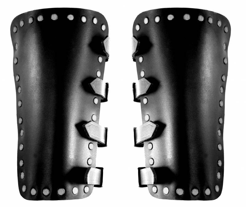 Marius leather bracers, underarm guards, black