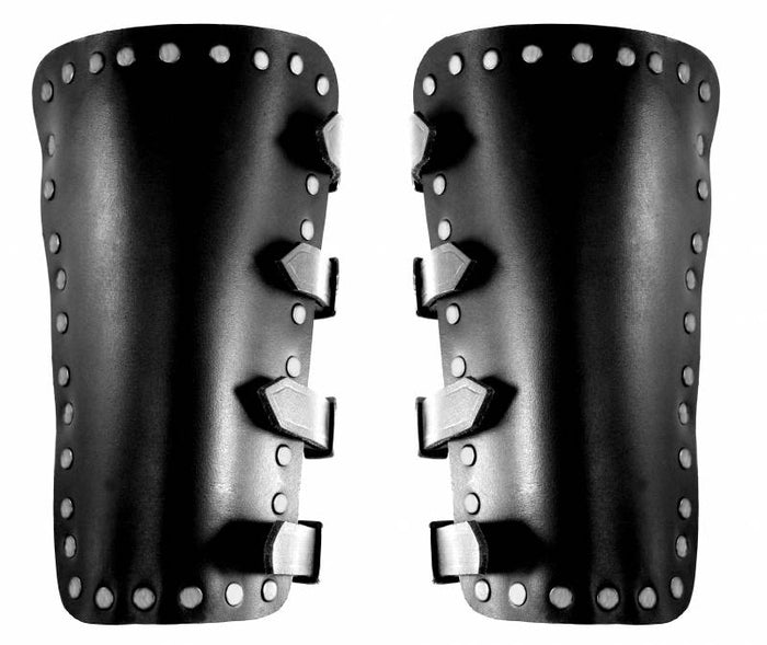 Marius leather bracers, underarm guards, black