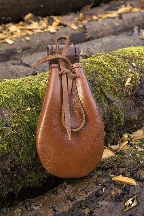 Compass with leather pouch