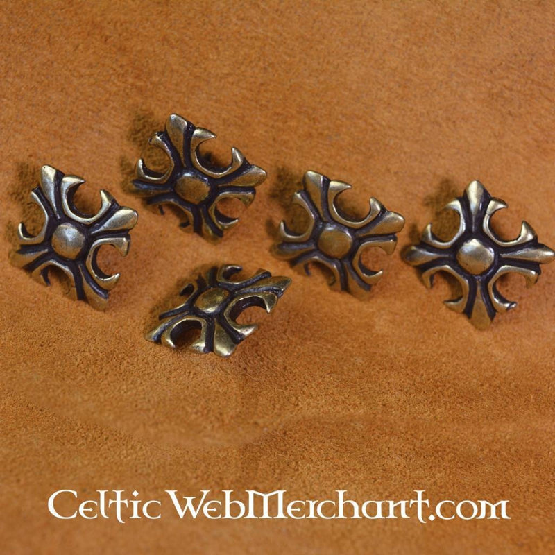 Medieval lily (set of 5 pieces), silvered bronze