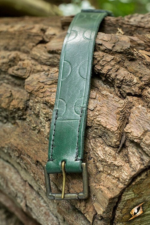 Leather belt Aruthia, green, 160 cm