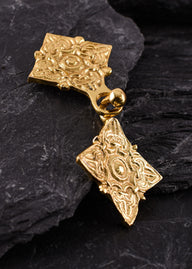 Twofold Viking brooch, brass