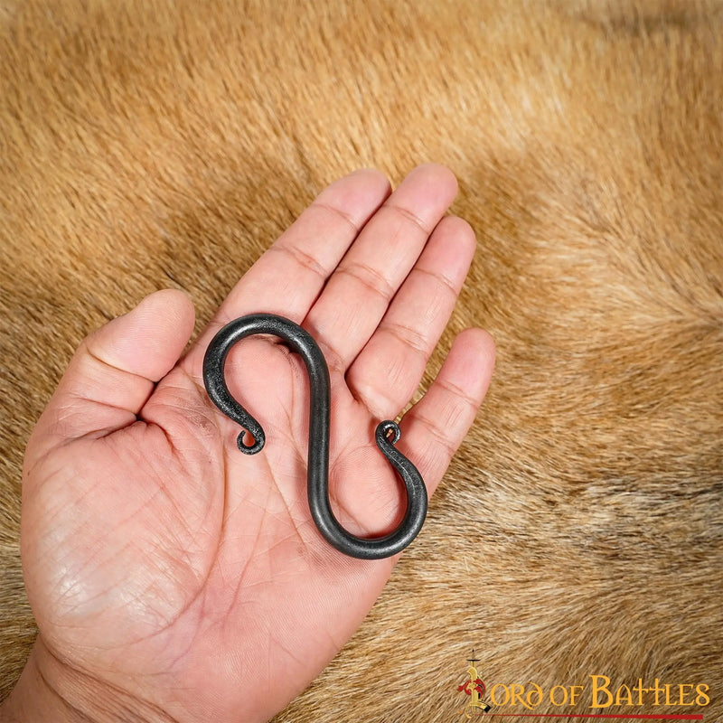 Set di 5 ganci a S forgiati a mano, 8 cm