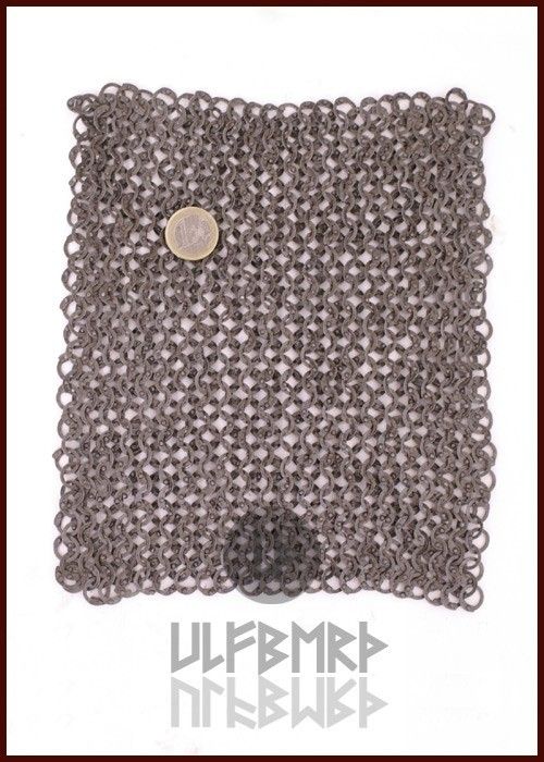 Chain mail piece, flat rings - round rivets, 20 x 20 cm