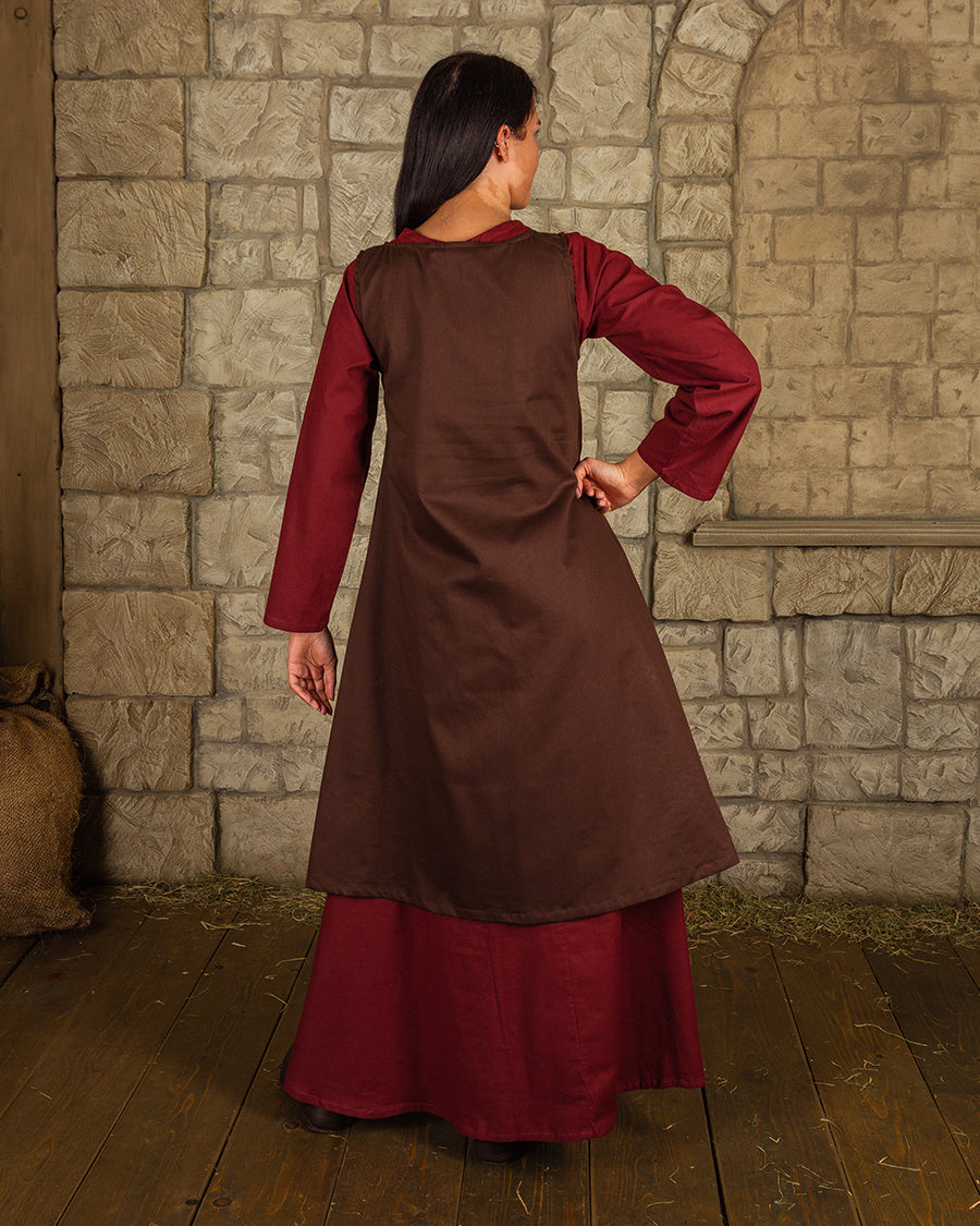 Medieval dress Leandra, brown