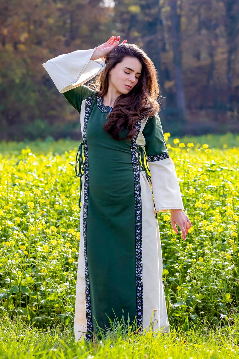 Jurk Cleena groen-wit