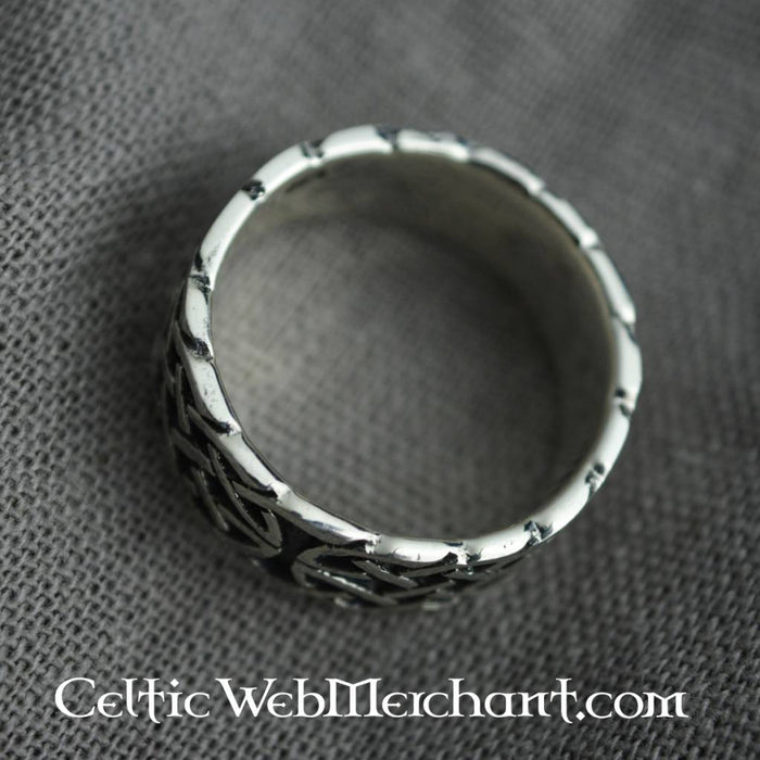 Celtic ring with knot motive, sterling silver