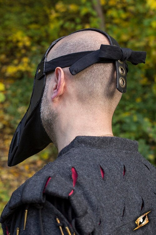 Leather mask plague doctor, black