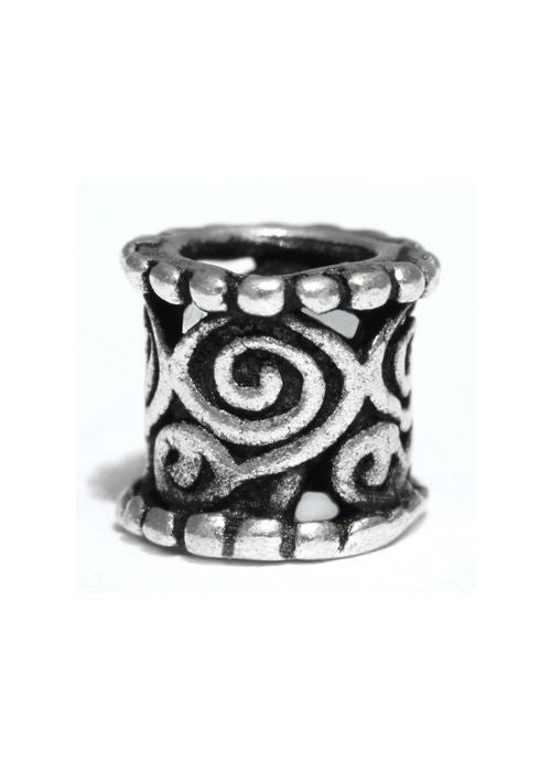Medieval hair & beard bead, sterling silver