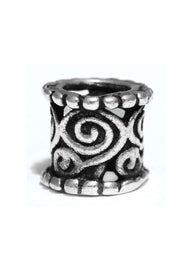 Medieval hair & beard bead, sterling silver