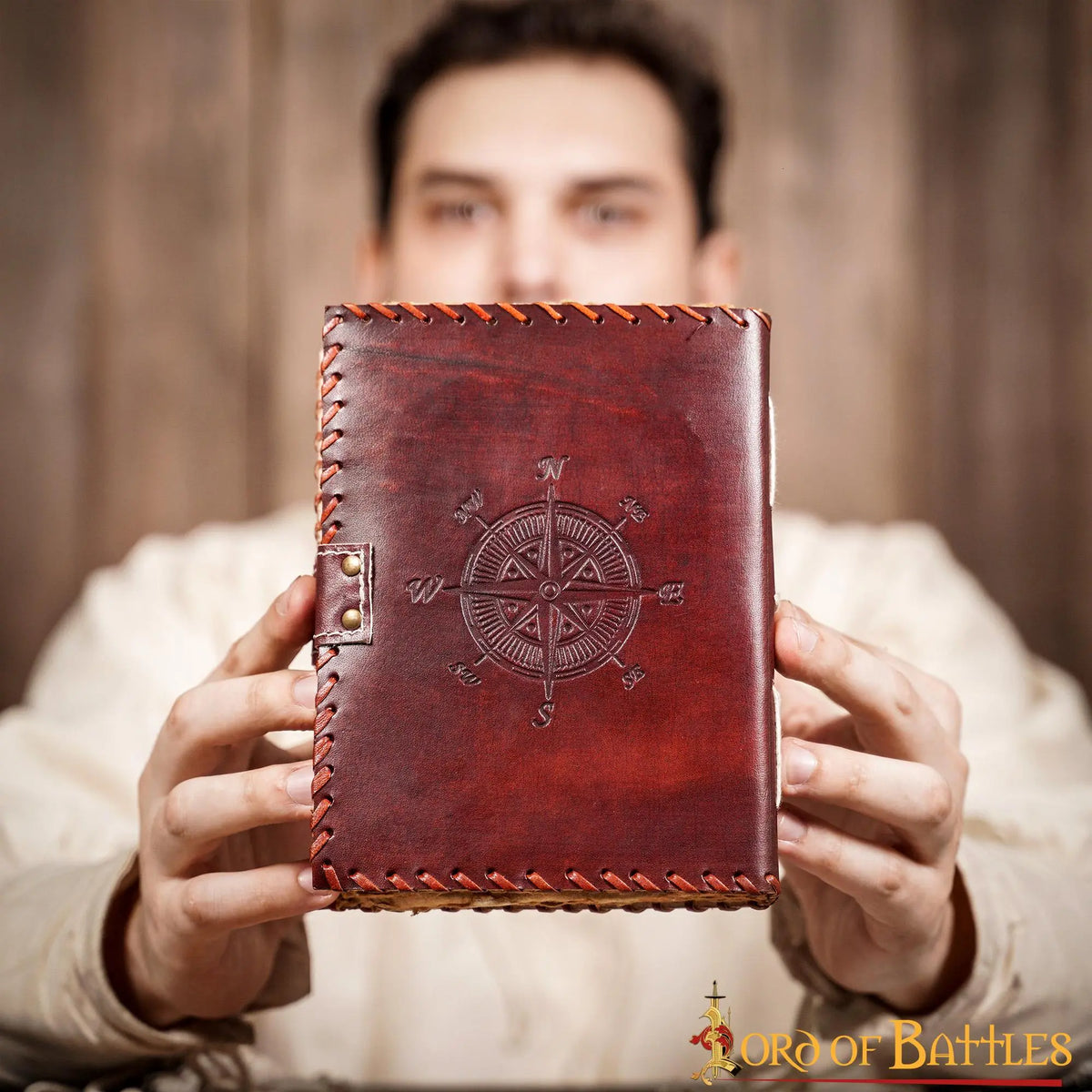 Leather diary with stones