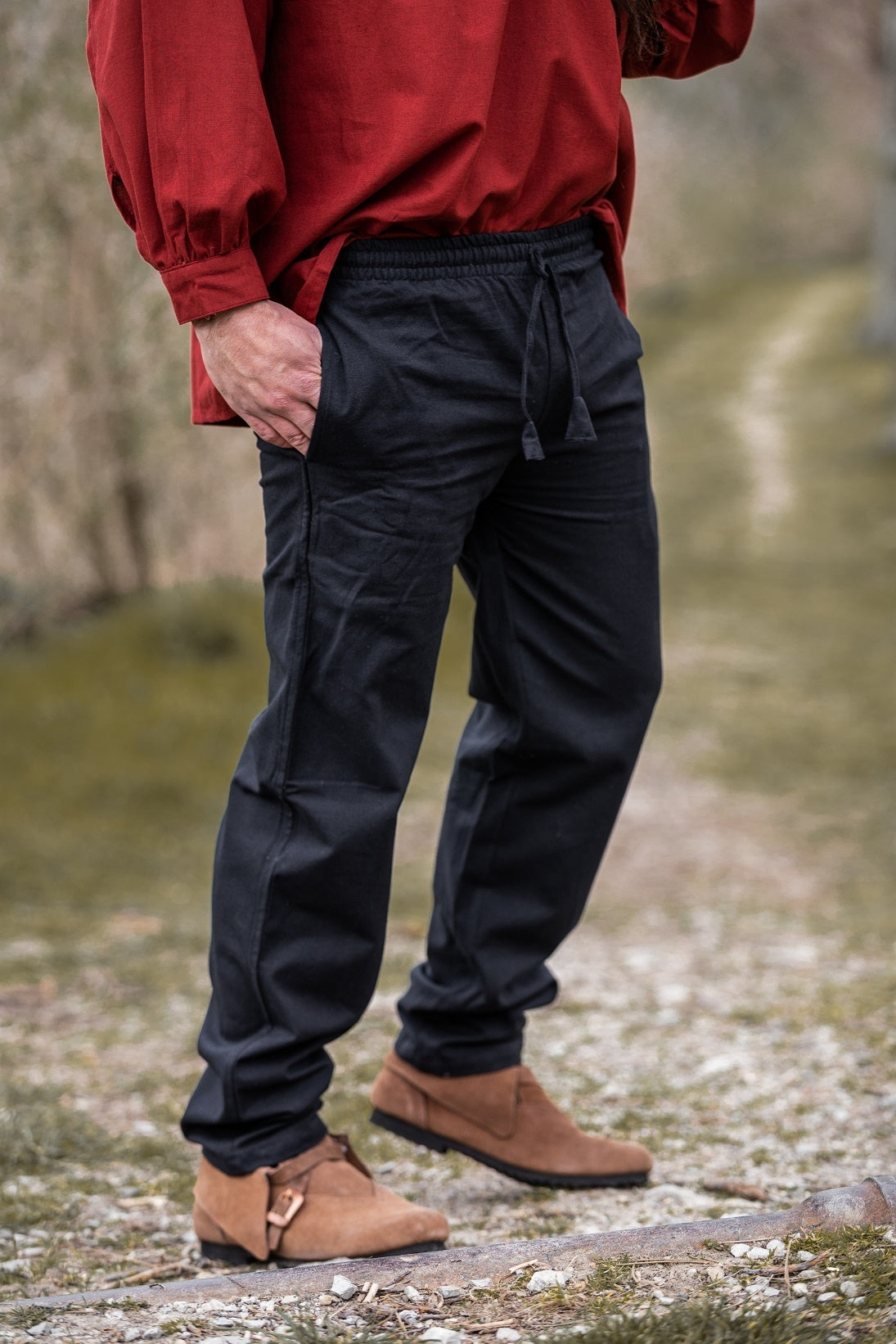 Cotton trousers Alin, black