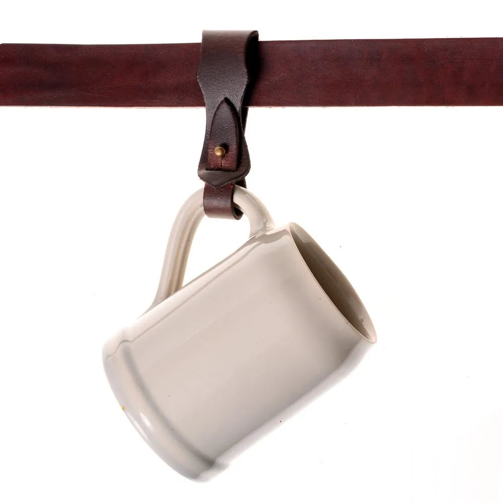 Leather beer mug holder, black