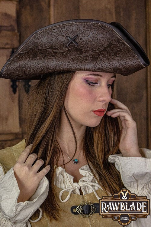 Pirate hat Jack Rackham, deluxe, brown