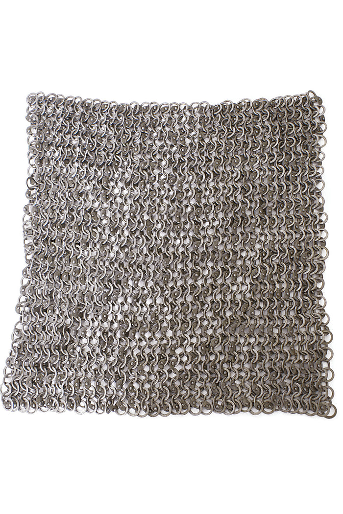 Roman piece of chain mail, 20 x 20 cm, round rings-round rivets, 6 mm