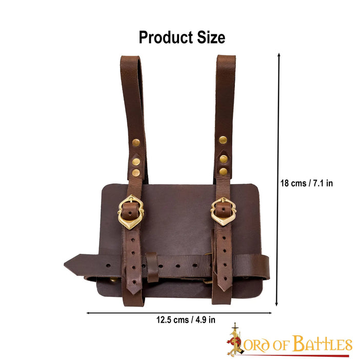 Leather diary holder for belt, black