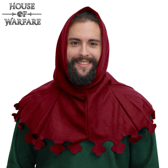 Late Medieval Liripipe Hood, Wool, Dark Red